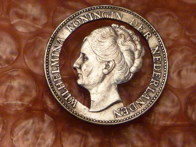 1939 Netherlands Silver 1 Gulden LOVE TOKEN Coin #2