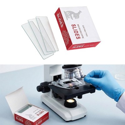 Pack of 50 Pre Cleaned Blank Microscope Slides for Biological Science Education