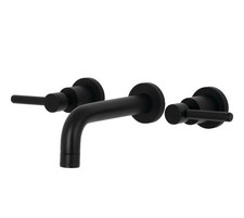 Kingston Brass KS8120DL 8-Inch Center Wall Mount Bathroom Faucet, Matte Black
