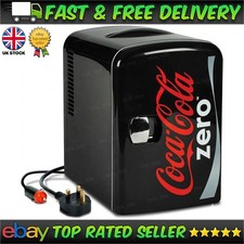 Coca Cola Coke Zero Mini Kühlschrank 6 Dosen 4L kleine tragbare Kühlbox Wärmer schwarz 12V