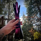 MCM Amethyst Purple 5 Finger Swung Vase Stretch Glass Vtg Modernist Decor