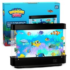 Artificial Fish Tank Virtual Ocean Toy - Mini Office Desk Aquarium Moving Mot...