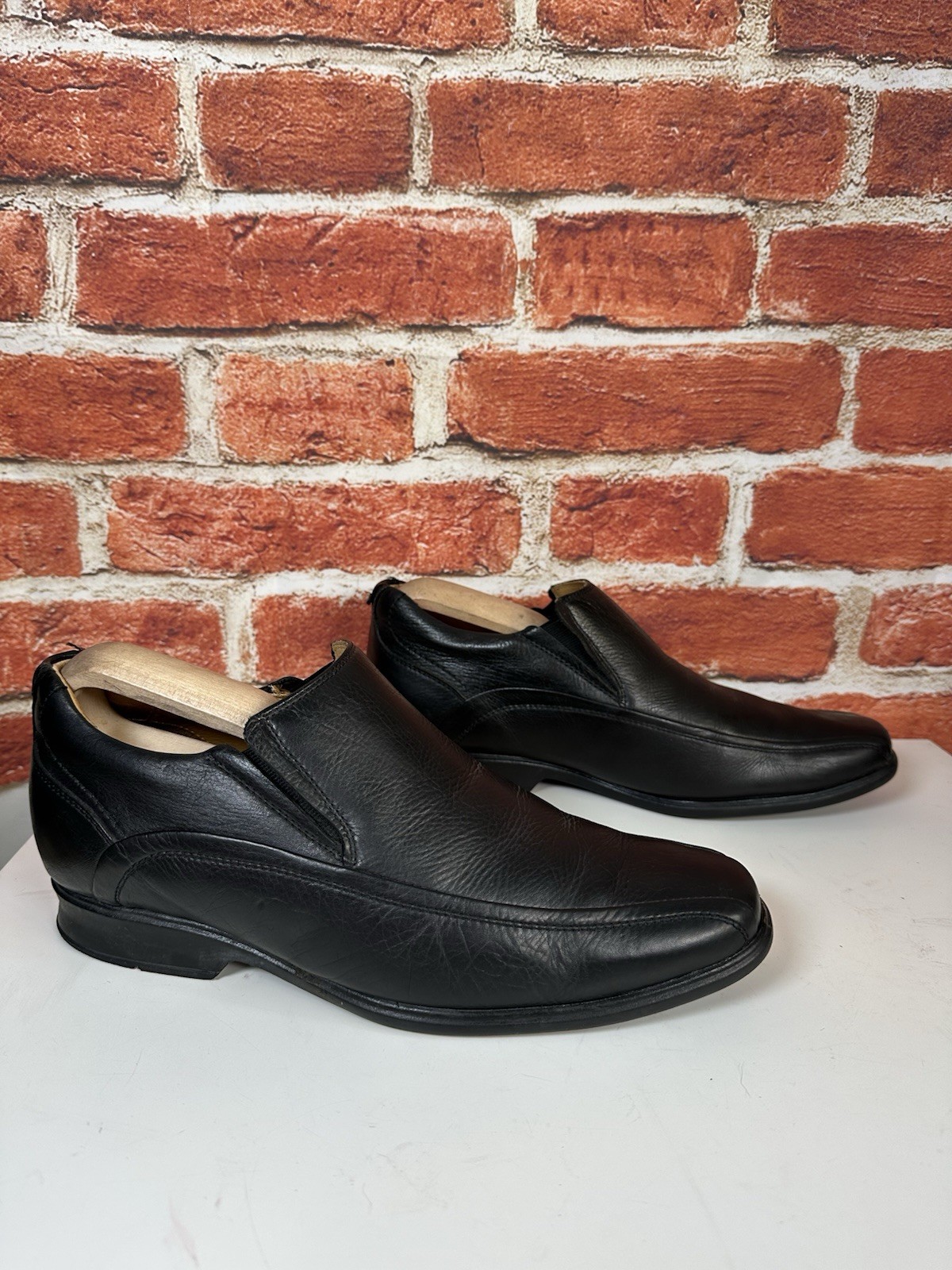 SAOLA Mocassini Pavers neri da uomo in pelle scarpe slip on taglia 9 UK casual eleganti comodi