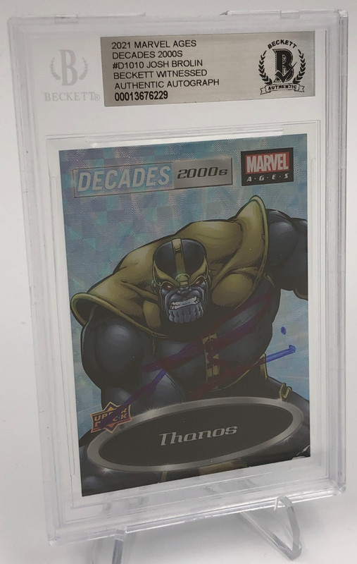JOSH BROLIN BECKETT Witnessed AUTO CARD Signed AVENGERS ENDGAME MARVEL as THANOS
