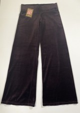 Vintage Y2K Juicy Couture Pants Size Small Brown Velour Wide Leg Made in USA