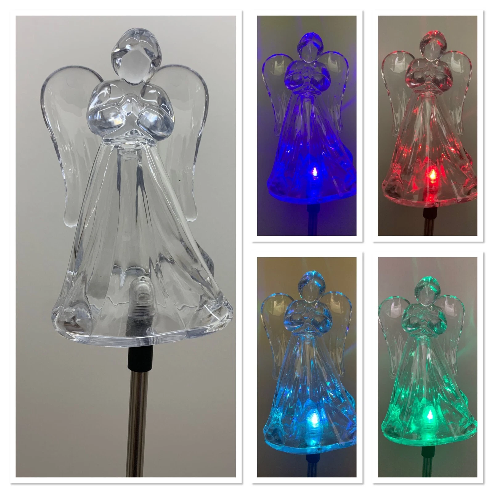2 in a Box Garden Decoration Solar Powered Color Changing LED Light Lawn Stakes