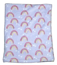 Parents Choice Purple Rainbow Hearts Baby Blanket Soft Security Walmart 30x36" 