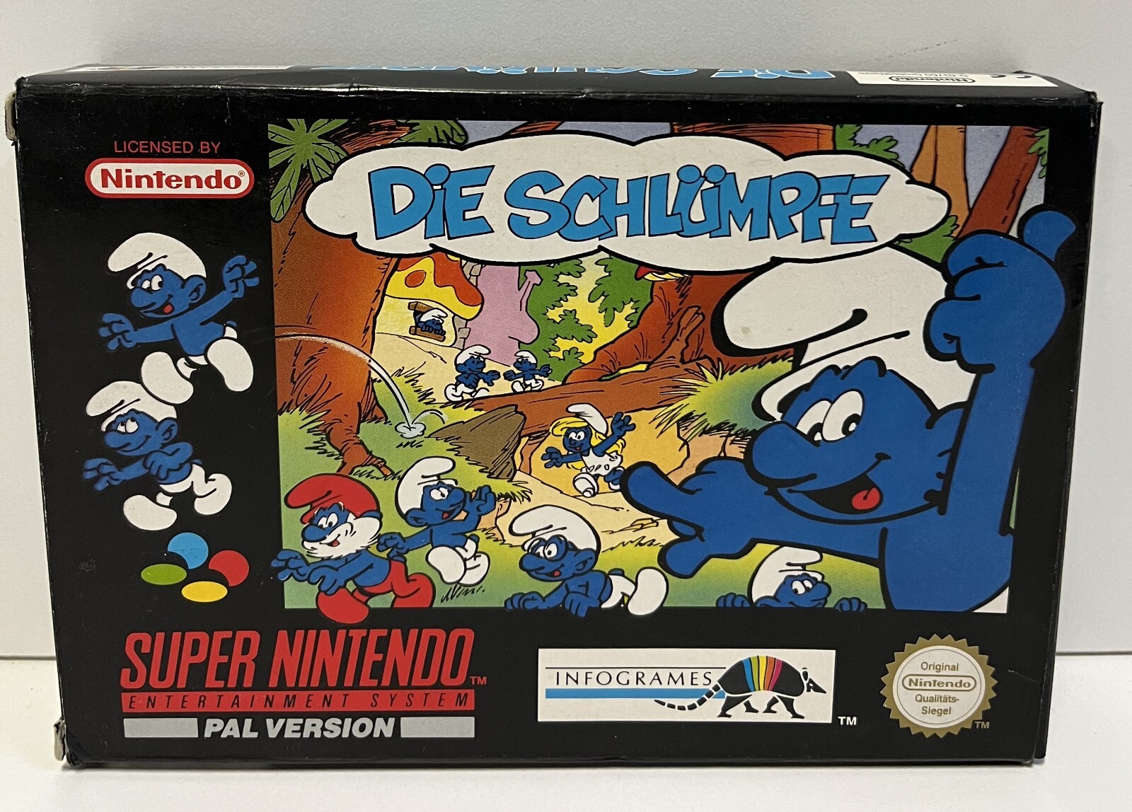 LES SCHTROUMPFS - SMURFS - PUFFI - SUPER NINTENDO SNES PAL USED BOXED 1994