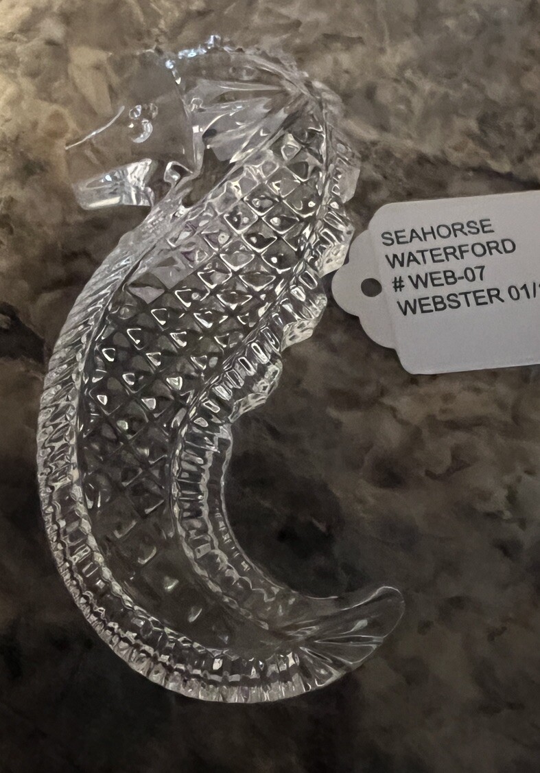 Waterford SEAHORSE Crystal Hand Cooler Paperweight Figurine