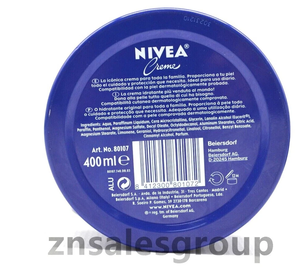 Crema Nivea Alemana 100% Auténtica 400 ml (Elige Cantidad) Foto 2 de 2