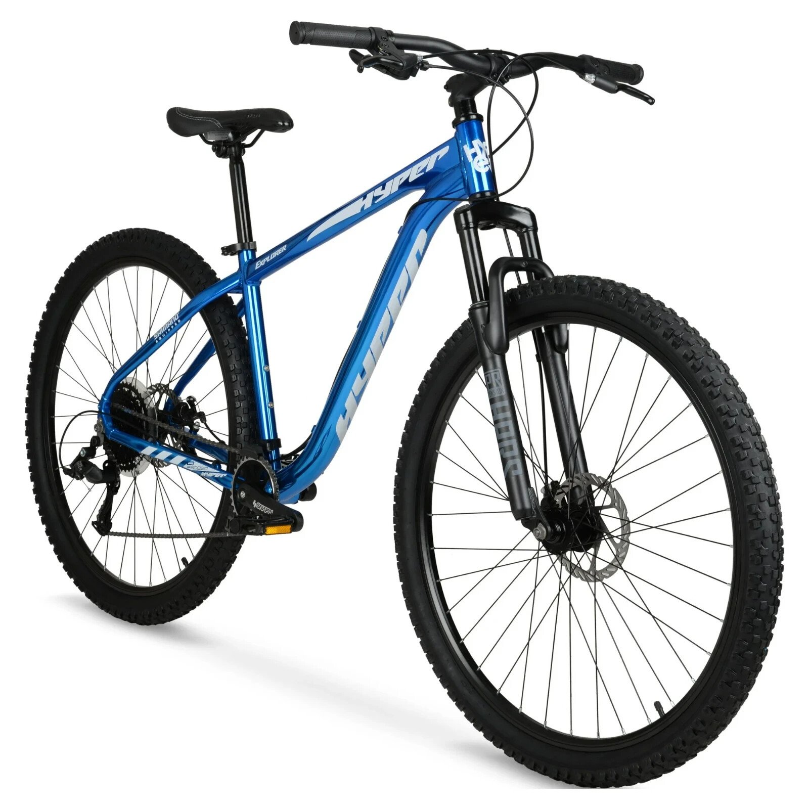 Men's 29" Explorer Front Suspension Mountain Bike Off Road Tires, 9-Speed, Blue
