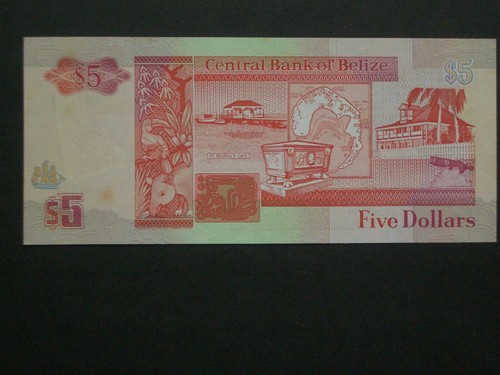 ***Fresh 1st Issue 'UNC' *$5* 'AA' Belize 1990 Banknote - Picture 4 of 6