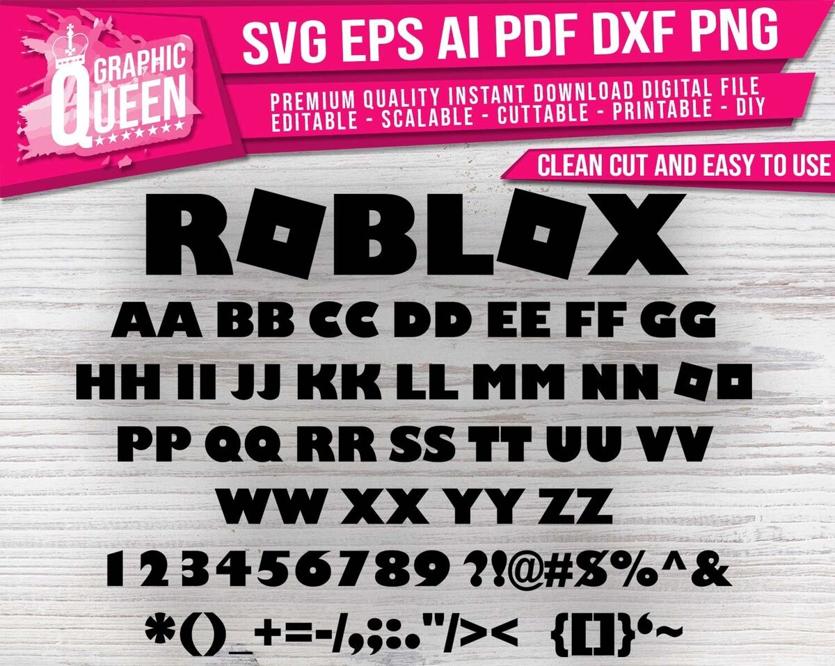 Roblox Letters number symbol character logo SVG digital file Alphabet  Cricut PNG