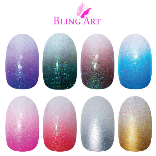 Bling Art Oval False Nails Red Blue Pink Brown Purple Gold Black Gel Ombre Fake  - Afbeelding 1 van 73