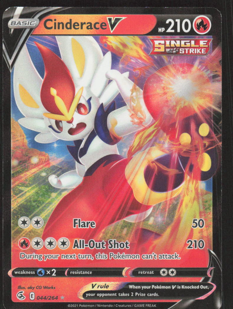 Pokemon TCG SWSH08: Fusion Strike #044/264 Cinderace V (44) MP