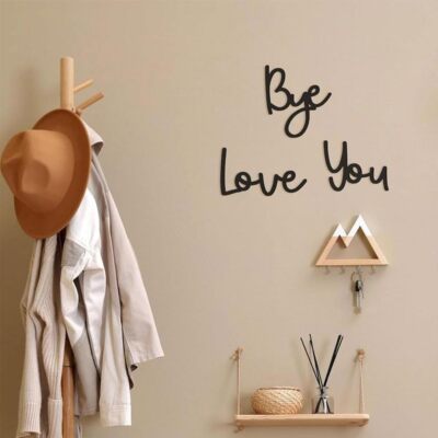 Love You Bye Sign Above Door,Wall Art,Modern Farmhouse Decor,Wooden Script Sign