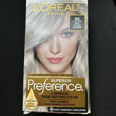 L'Oreal Paris Superior Preference Permanent Hair Color 8S Soft Silver Blonde