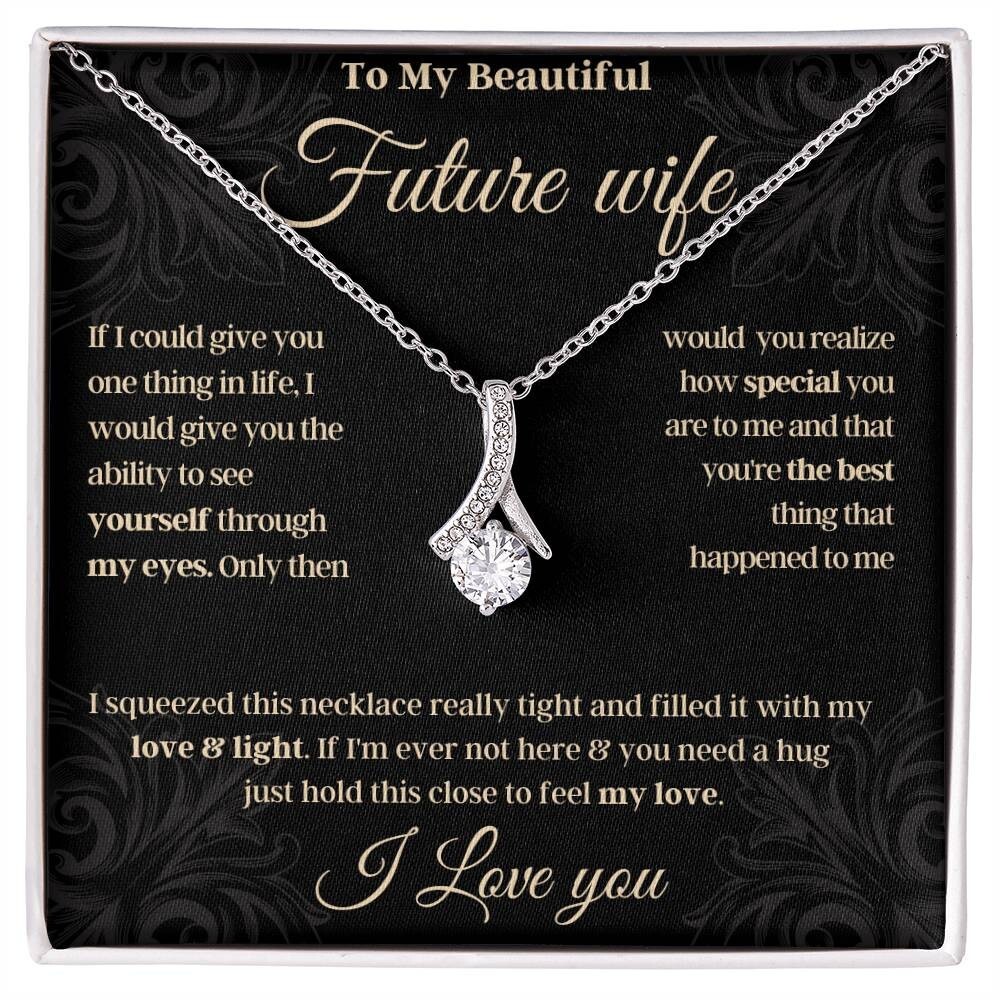 Collar personalizado para mi futura esposa, regalos de Navidad para mujer, regalo para prometido