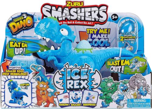 Smashers Dino Ice Age Ice Rex Playset Series 3 T-Rex Toy Set by ZURU with Access - Picture 1 of 7