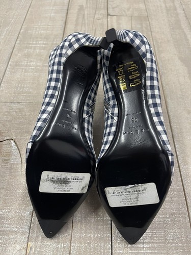 NIB Rag & Bone Beha Booties In Navy Gingham Size: 36 (US 6) - Picture 8 of 8