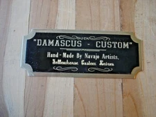 @@ NEW VINTAGE BUCK KNIFE PLAQUE DAVID YELLOWHORSE DAMASCUS CUSTOM KNIVES USA