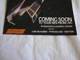 Star Wars (NES) Nintendo Power Poster 1991 Skywalker Solo Jedi Lucasarts RARE