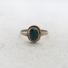 Sterling Silver 925 Blue Green Stone Ring Size 5.25 K5442
