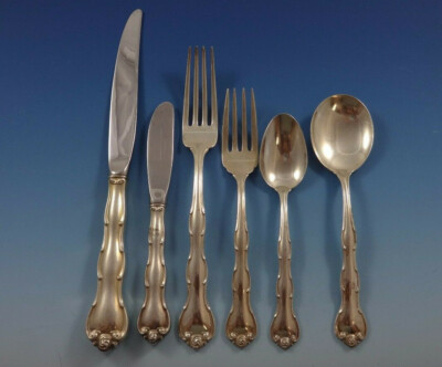 アメリカ■ゴーハム■STERLING925製サラダフォーク■Rondoパターン■ Rondo by Gorham Sterling Silver Flatware Set Service 52 Pieces