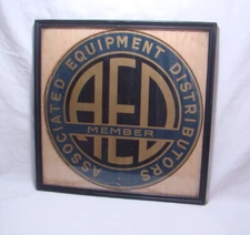 Vintage AED Associated Equipment Distributors Framed Member Sign Advertising