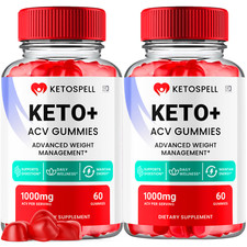 2 Pack KetoSpell Keto ACV Gummies Weight Loss Supplement 1000MG 120 Gummies