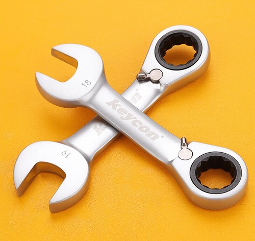 Llave de trinquete reversible Stubby métrica 72 dientes llave de extremo abierto herramientas de mano - Imagen 13 de 28