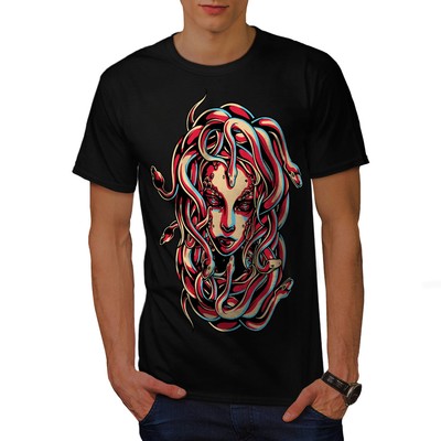 Wellcoda Medusa Queen Snake Viper Mens T-shirt