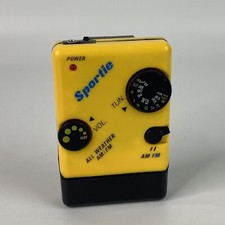 Vintage Sportie All-Sport Portable AM/FM All Weather Radio Yellow Black TESTED