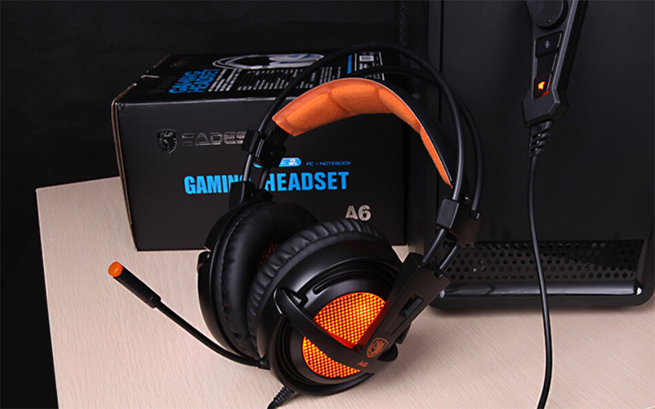 SADES A6 Gaming Headset 7.1 Surround USB Breathing LED Light PC