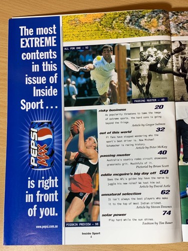 Inside Sport Magazine Australia #87 March 1999 Megan Gale Ayrton Senna - Foto 2 di 4