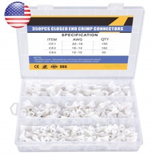 350Pcs Closed End Crimp Terminal Protective Closed End Wire Crimp Connector Cap