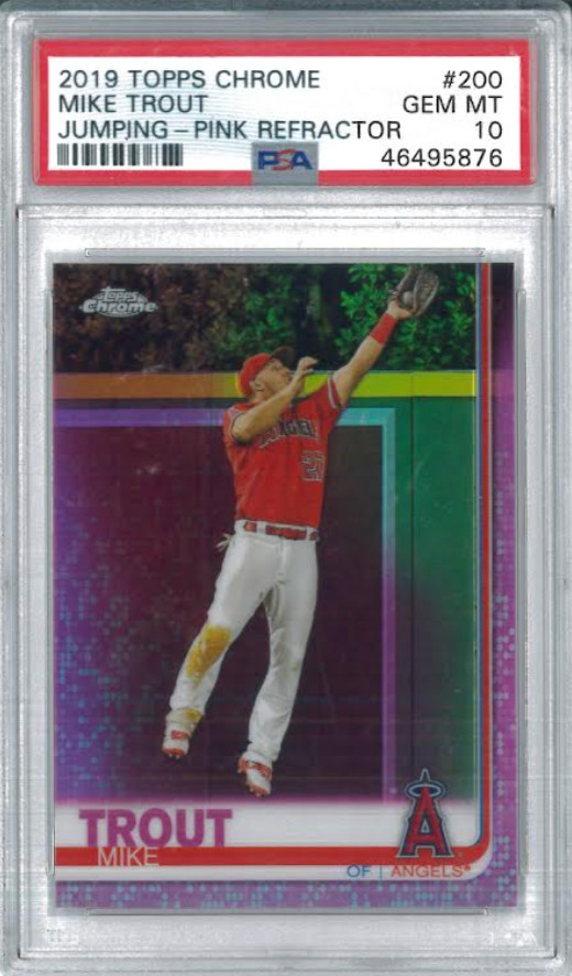 2019 Topps Chrome Juming-Pink Refractor #200 Mike Trout PSA MINT 10