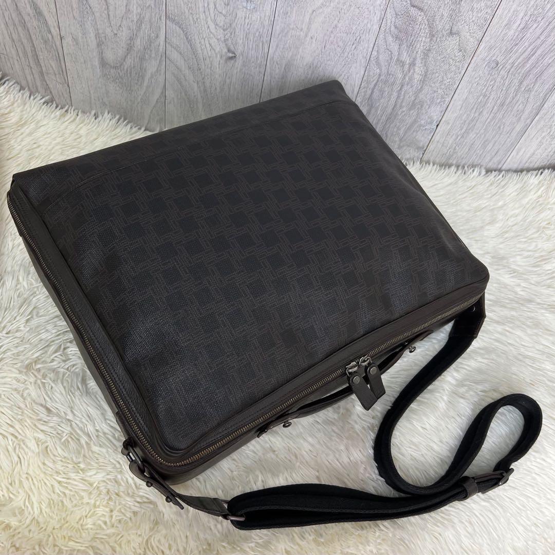 Dunhill Men's Briefcase Shoulder Bag PVC Leather Brow… Gem