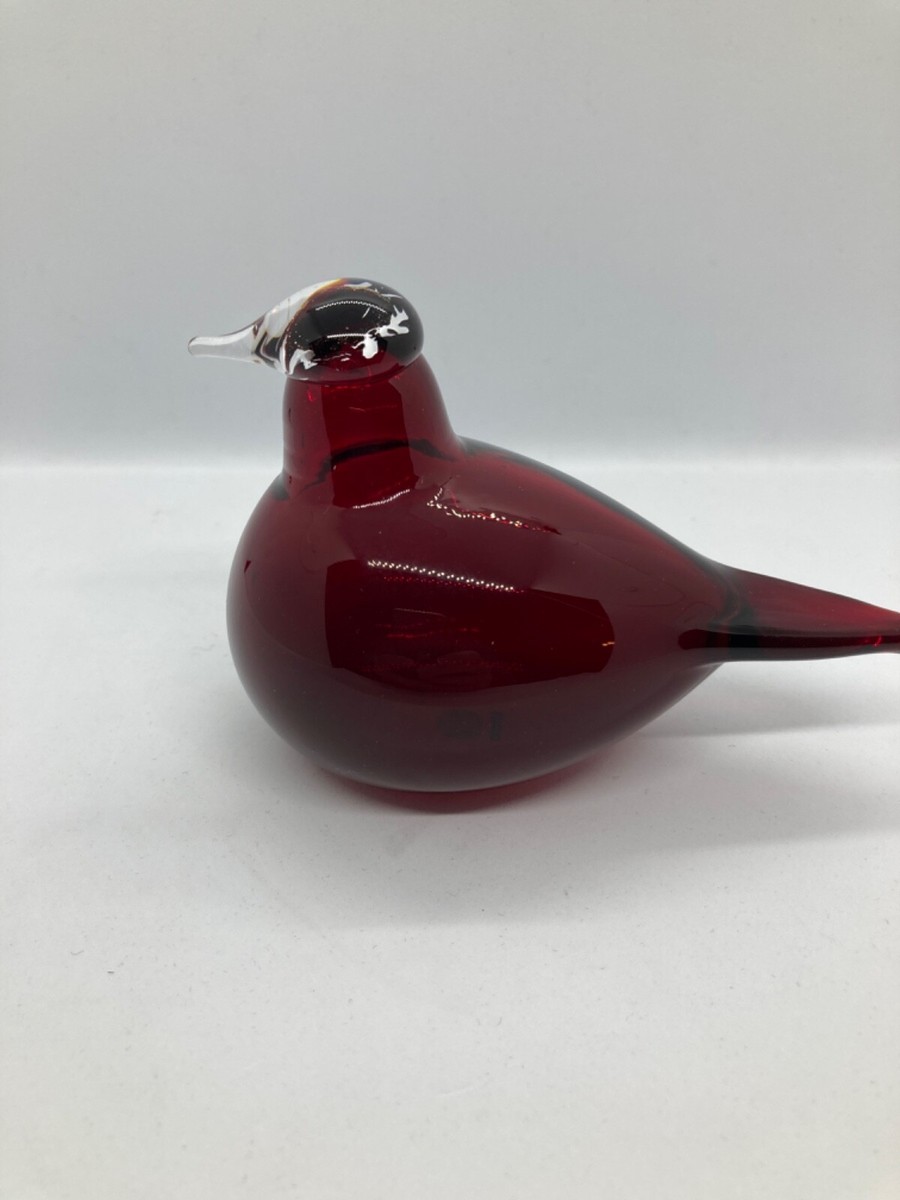 iittala Oiva Toikka Glass Little Red Tern Signed - Toikka