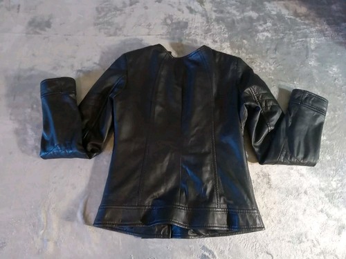 Gazelle Lamb Leather Jacket Women's Medium Black Casual Biker Sporty Vtg * - Picture 6 of 8