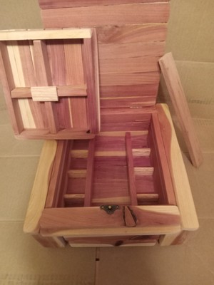 Handcraft Cedar Large Jewelry Box Keepsake Extra Cedar Tray