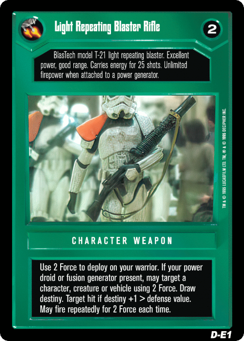 Star Wars CCG Limited Premiere BB M/NM Light Repeating Blaster Rifle