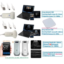 3.5-5MHZ Wireless Ultrasound Probe WIFI Scanner 128 Element For iOS Android Win