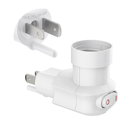 Outlet to Socket Adapter, E26/E27 Plug-in Light Socket 3-Prong Outlet Socket 360 - Picture 7 of 16