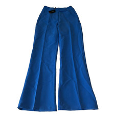 Hunter And Brown Pleated Dess Pants Womens Size M Blue Wide Leg Stretch