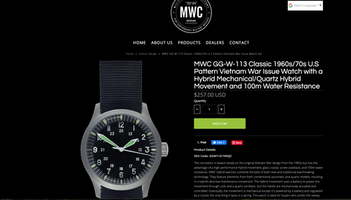 Orologio MWC GG-W-113 anni 60/70 modello USA guerra Vietnam - Foto 8 di 8