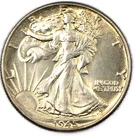 1945-P Philadelphia Walking Liberty Silver Half 50c BU+