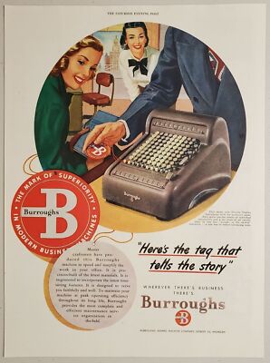 1948 Print Ad Burroughs Electric Duplex Calculator Office Ladies Detroit,MI