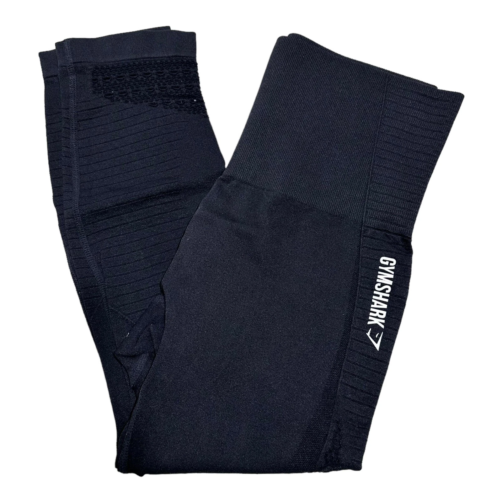 gymshark seamless perforated crop mid rise stretch leggings