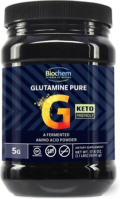 Biochem Glutamine Pure Powder 5g per Serving, 17.6 oz. Exp. date 02/26